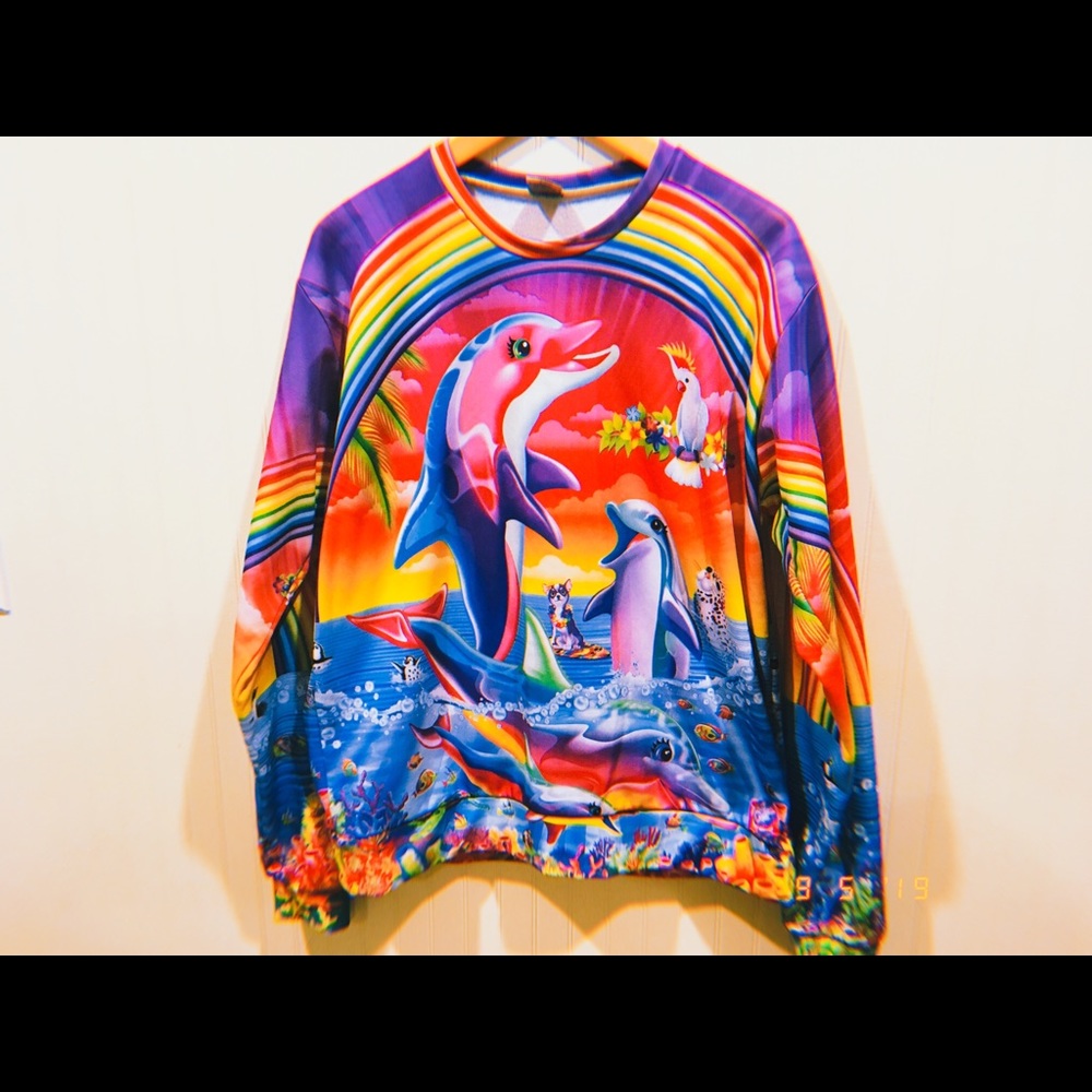 Lisa Frank rainbow dolphin sweatshirt 🌈🐬